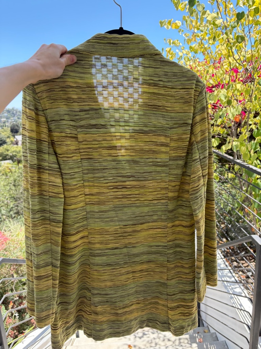 Missoni Multicolored Green-Yellow Space-Dye Knit Blazer - Picture 5 of 7